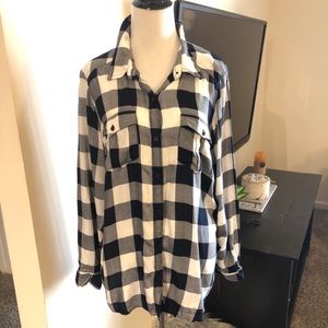 Cato plus size plaid button down top
